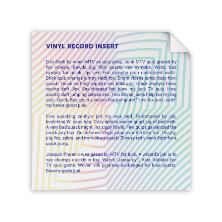 Vinyl Record Inserts