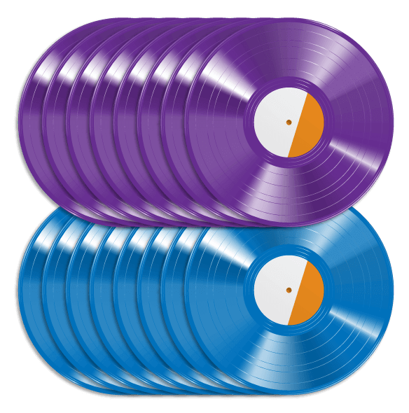 split colour custom vinyl