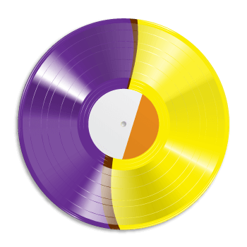 Half colour vinyl record